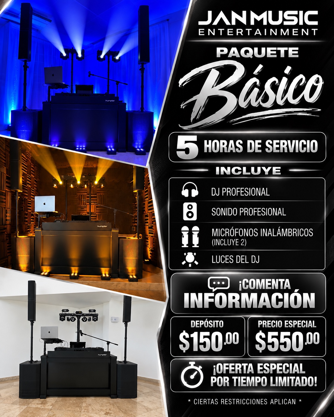 Paquete Básico Jan Music Entertainment